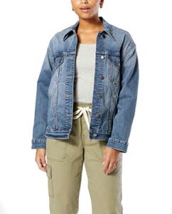 signature by levi strauss & co. gold label women's boyfriend trucker jacket (available in plus size), not so basic, large
