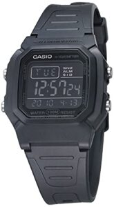 casio men's quartz watch with resin strap, black, 17 (model: w-800h-1bvcf)