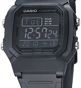 Casio Men's Quartz Watch with Resin Strap, Black, 17 (Model: W-800H-1BVCF)