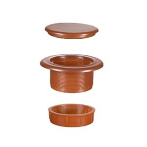 SUQ I OME 2 inch Outdoor Patio Thick Parasol Umbrella Hole Ring Plug and Cap Set, for Parasol Umbrella Table Hole Cover Insert(Brown)