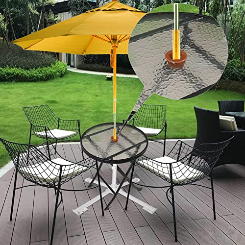 SUQ I OME 2 inch Outdoor Patio Thick Parasol Umbrella Hole Ring Plug and Cap Set, for Parasol Umbrella Table Hole Cover Insert(Brown)