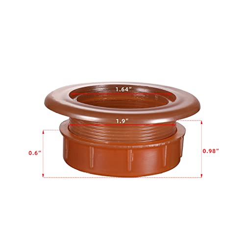 SUQ I OME 2 inch Outdoor Patio Thick Parasol Umbrella Hole Ring Plug and Cap Set, for Parasol Umbrella Table Hole Cover Insert(Brown)