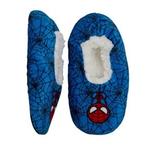 Disney Collection Toddler Boys Marvel Spider-Man Fuzzy Babba Slippers - Blue - (4T-5T)