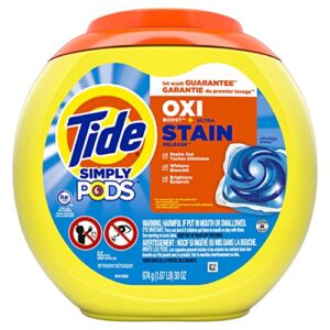 tide simply pods + oxi laundry detergent soap pods, refreshing breeze, 55 count, 30 ounces