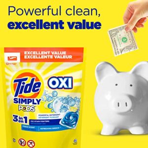 Tide Simply Pods + Oxi Laundry Detergent Soap Pods, Refreshing Breeze, 55 Count, 30 ounces