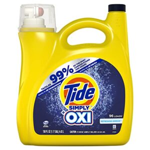 tide simply + oxi liquid laundry detergent, 96 loads