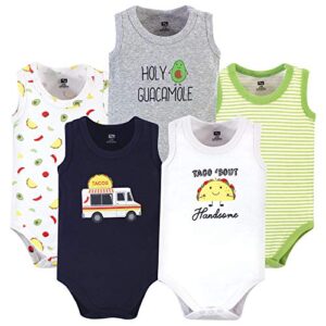 hudson baby unisex baby cotton sleeveless bodysuits, taco truck, 6-9 months