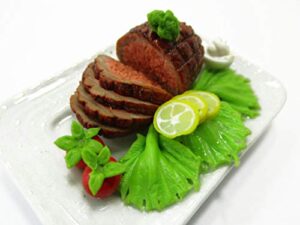 dollhouse miniatures food glaze ham steak honey ham 1:6 compatible with barbie supply 15846