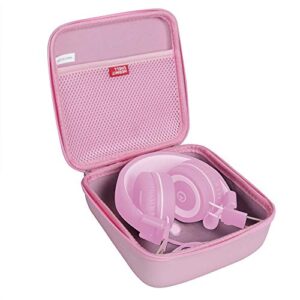 hermitshell travel case for noot products k11/elecder i37/powmee m1/powmee m2/mpow ch8/irag j01/noot products k22/nivava k8/noot products k33/iclever/sonitum kids headphones(only case) (pink)