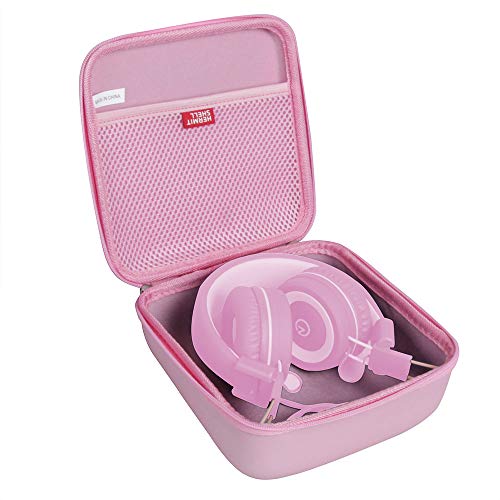 Hermitshell Travel Case for noot Products K11/Elecder i37/POWMEE M1/POWMEE M2/Mpow CH8/iRAG J01/noot Products K22/NIVAVA K8/noot Products K33/iClever/Sonitum Kids Headphones(Only Case) (Pink)