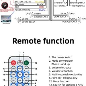 FYPLAY Dual USB Car Stereo Radio Receiver - Single Din, Bluetooth Hands Free Calling, Support USB/SD/AUX/MP3, with Clock Display LCD, Dual Knob Car Multimedia Audio Player, USB Fast Charging