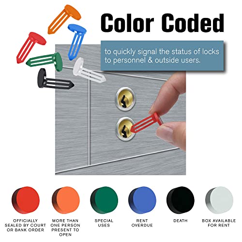 BankSupplies Keyhole Signals | White – Box Available for Rent | Vault Signal | Box of 25 | Non-Chip | Reusable & Long-Lasting | At-a-Glance Organization | Color Coded Plugs