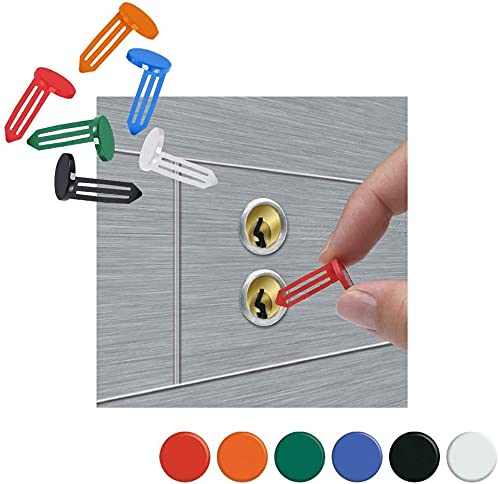 BankSupplies Keyhole Signals | White – Box Available for Rent | Vault Signal | Box of 25 | Non-Chip | Reusable & Long-Lasting | At-a-Glance Organization | Color Coded Plugs