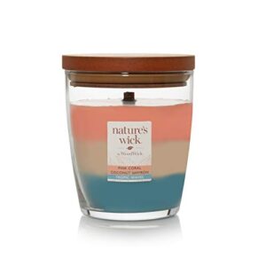 nature's wick pink coral trio scented candle, 18 ounces
