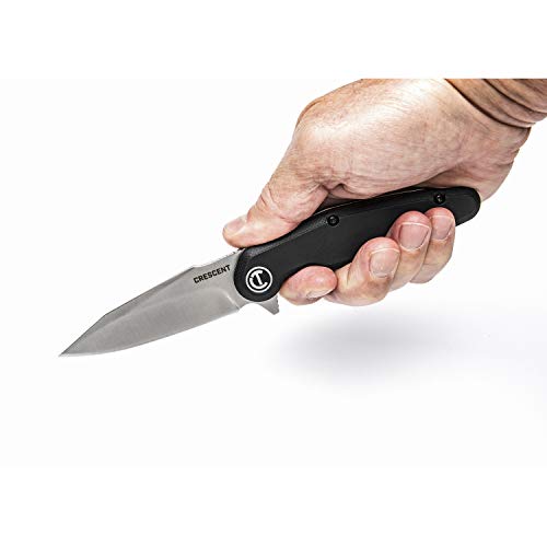 Crescent 3-1/2 Inch Harpoon Blade Composite Handle Pocket Knife - CPK350C, Stainless Steel