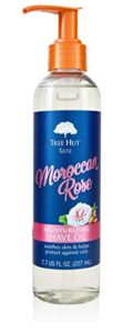 tree hut bare moroccan rose moisturizing shave oil, 7.7 fl oz, gel-to-oil formula, ultra hydrating barrier for a close, smooth shave, for all skin types