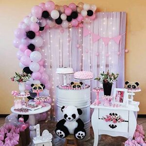 Black White Pink Balloon Garland Kit,Panda Themed Party Supplies,100PCS Latex Balloons for Baby Shower Birthday Wedding Bridal Anniversary Decorations