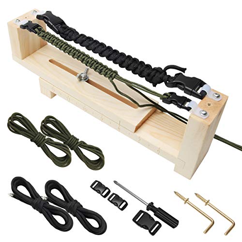 AHIER Paracord Bracelet Jig, Adjustable Length Paracord Jig Bracelet Maker, Wristband Maker Paracord Braiding Weaving DIY Craft Tool Kit