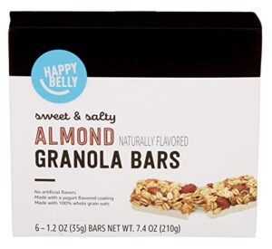 amazon brand - happy belly sweet & salty almond granola bars, 1.2 oz, 6 count