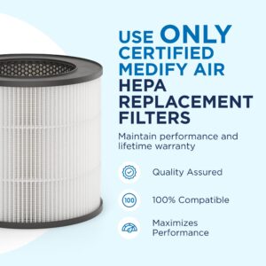 Medify Air MA-14 Air Purifier with H13 True HEPA Filter | 200 sq ft Coverage | for Allergens, Wildfire Smoke, Dust, Odors, Pollen, Pet Dander | Quiet 99.7% Removal to 0.1 Microns | Black, 1-Pack