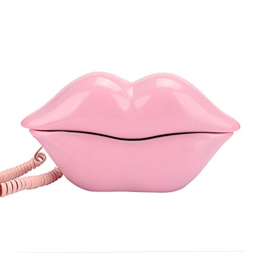 Hilitand Lips Shape Telephone, Desktop Landline Phone Antique European Style Telephone for Home/Hotel/Office Ideal Gift ()