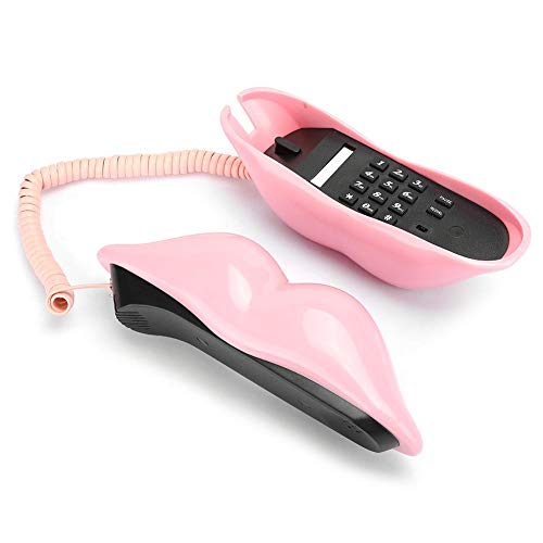 Hilitand Lips Shape Telephone, Desktop Landline Phone Antique European Style Telephone for Home/Hotel/Office Ideal Gift ()