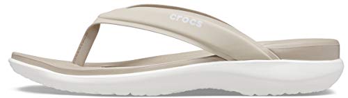 Crocs Capri V Sporty Flip Flops | Sandals for Women, Cobblestone, 11