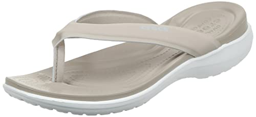 Crocs Capri V Sporty Flip Flops | Sandals for Women, Cobblestone, 11