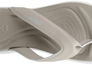 Crocs Capri V Sporty Flip Flops | Sandals for Women, Cobblestone, 11