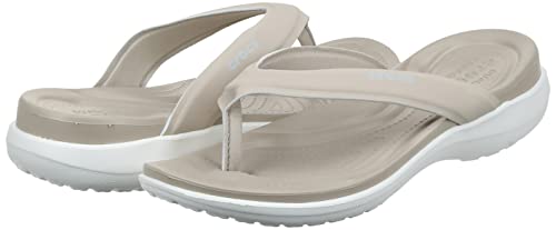 Crocs Capri V Sporty Flip Flops | Sandals for Women, Cobblestone, 11