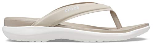 Crocs Capri V Sporty Flip Flops | Sandals for Women, Cobblestone, 11