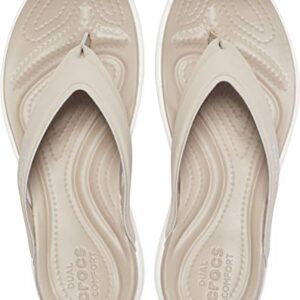 Crocs Capri V Sporty Flip Flops | Sandals for Women, Cobblestone, 11