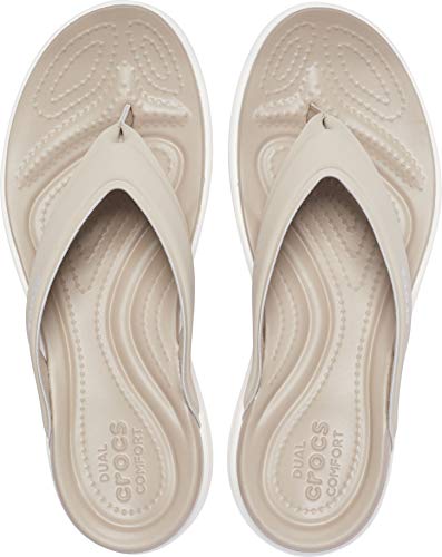 Crocs Capri V Sporty Flip Flops | Sandals for Women, Cobblestone, 11