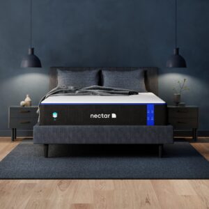nectar king mattress 12 inch - medium firm gel memory foam - cooling comfort technology - 365-night trial - forever warranty,white