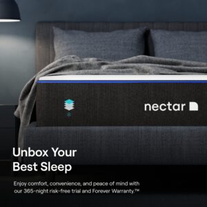 Nectar King Mattress 12 Inch - Medium Firm Gel Memory Foam - Cooling Comfort Technology - 365-Night Trial - Forever Warranty,White