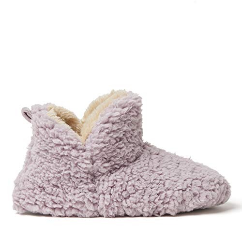 Dearfoams womens Chelsea faux sherpa Bootie Slipper, Elderberry, Large US