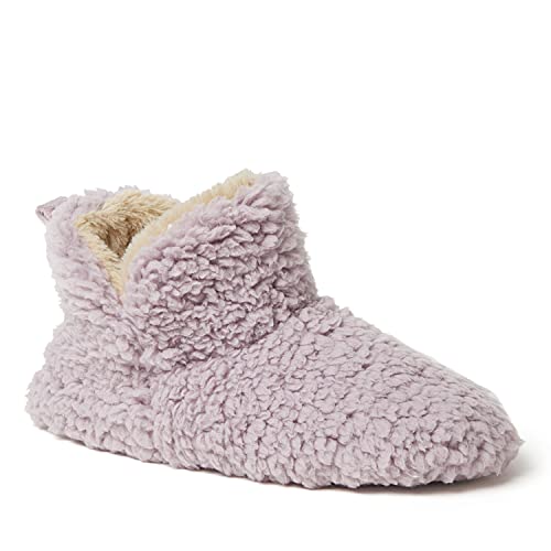 Dearfoams womens Chelsea faux sherpa Bootie Slipper, Elderberry, Large US