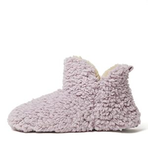 Dearfoams womens Chelsea faux sherpa Bootie Slipper, Elderberry, Large US