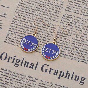 BAUNA Sigma Gamma Rho Sorority Inspired Earring Rhinestone Pendant 1922 Greek Sorority Jewelry Gift for Soror