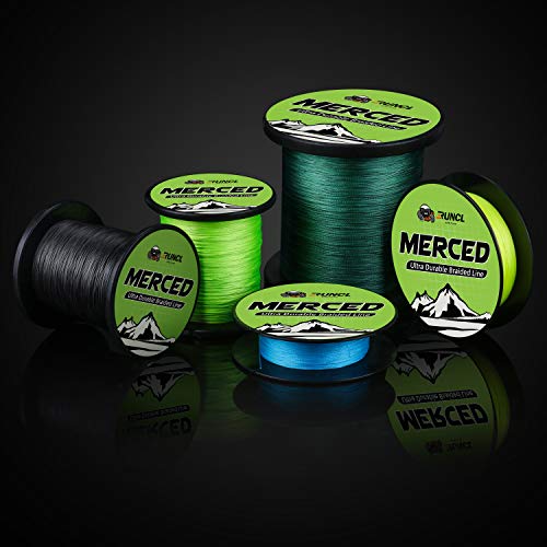 RUNCL Braided Fishing Line Merced, 8 Strands Braided Line - Proprietary Weaving Tech, Thin-Coating Tech, Stronger, Smoother - Fishing Line fr Freshwater Saltwater (Moss Green, 200LB(90.7kgs), 1000yds)