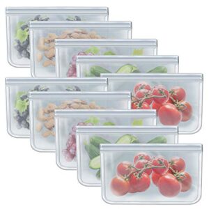 1/2 gallon freezer bags reusable food storage bags for vegetable, liquid, snack, meat, sandwich, 10.2x7.87 inch, 10 pack