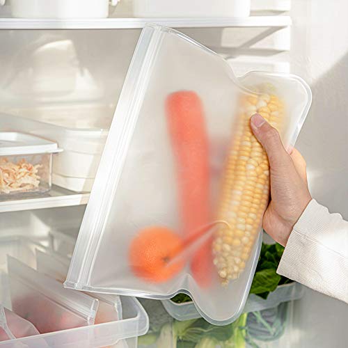 1/2 Gallon Freezer Bags Reusable Food Storage Bags for Vegetable, Liquid, Snack, Meat, Sandwich, 10.2x7.87 Inch, 10 Pack