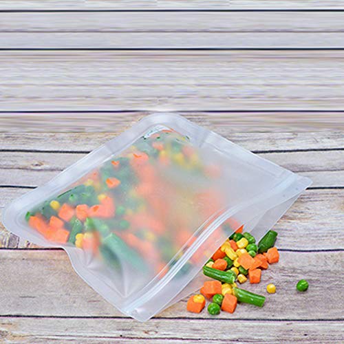 1/2 Gallon Freezer Bags Reusable Food Storage Bags for Vegetable, Liquid, Snack, Meat, Sandwich, 10.2x7.87 Inch, 10 Pack