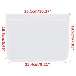 1/2 Gallon Freezer Bags Reusable Food Storage Bags for Vegetable, Liquid, Snack, Meat, Sandwich, 10.2x7.87 Inch, 10 Pack