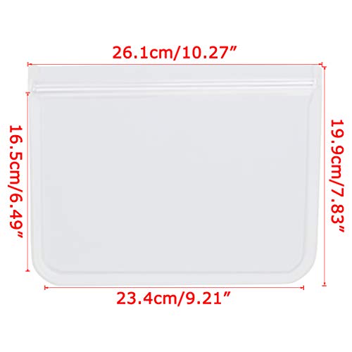 1/2 Gallon Freezer Bags Reusable Food Storage Bags for Vegetable, Liquid, Snack, Meat, Sandwich, 10.2x7.87 Inch, 10 Pack