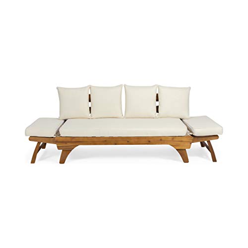 Christopher Knight Home Patrick Outdoor Acacia Wood Expandable Daybed with Water Resistant Cushions, Teak