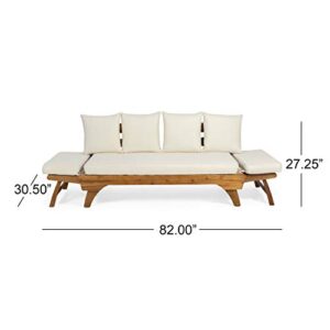 Christopher Knight Home Patrick Outdoor Acacia Wood Expandable Daybed with Water Resistant Cushions, Teak