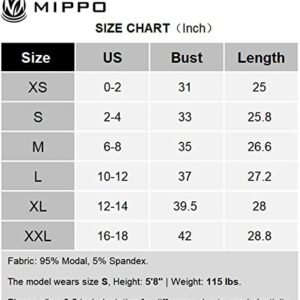 Mippo Workout Tank Tops for Women Loose Fit Yoga Shirts Athletic Top High Neck Racerback Tank Tops Cute Work Out Clothes Gym Tee Shirt Long Flowy Tank for Women Navy Blue S