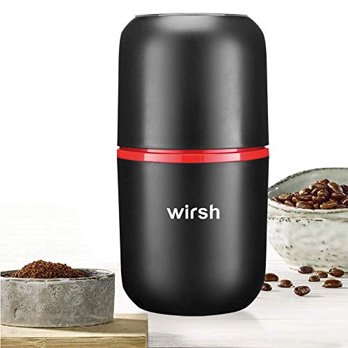 Wirsh Coffee Grinder-Electric Coffee Grinder with Stainless Steel Blades, Coffee and Spice Grinder with Powerful Motor and 4.2oz. Large Capacity for Coffee Beans,Herbs,Spices, Peanuts,Grains and More