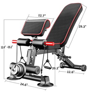 Adjustable Weight Bench Utility Workout Bench for Home Gym,Foldable Incline Decline Benches for Full Body Workout